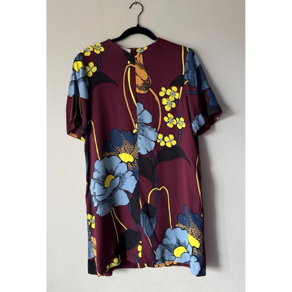 MARNI Bold Floral Print Mini Dress Size 40 Retro 60s Look Bold Pattern Colorful